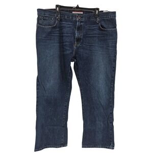 Tommy Hilfiger Jeans Mens 42x30 Blue Denim Straight Leg 100% Cotton Grunge Prep